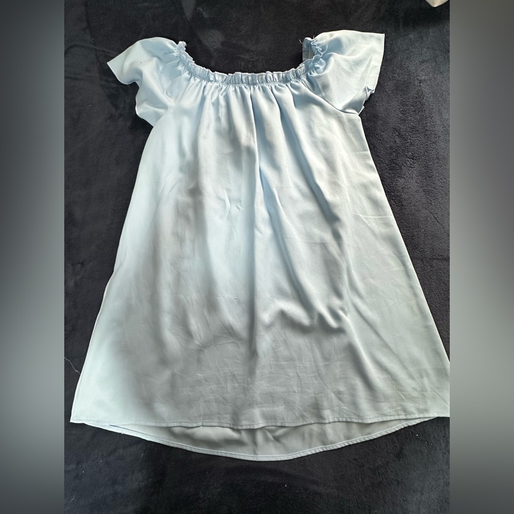 SHEIN Light Blue Strapless Dress